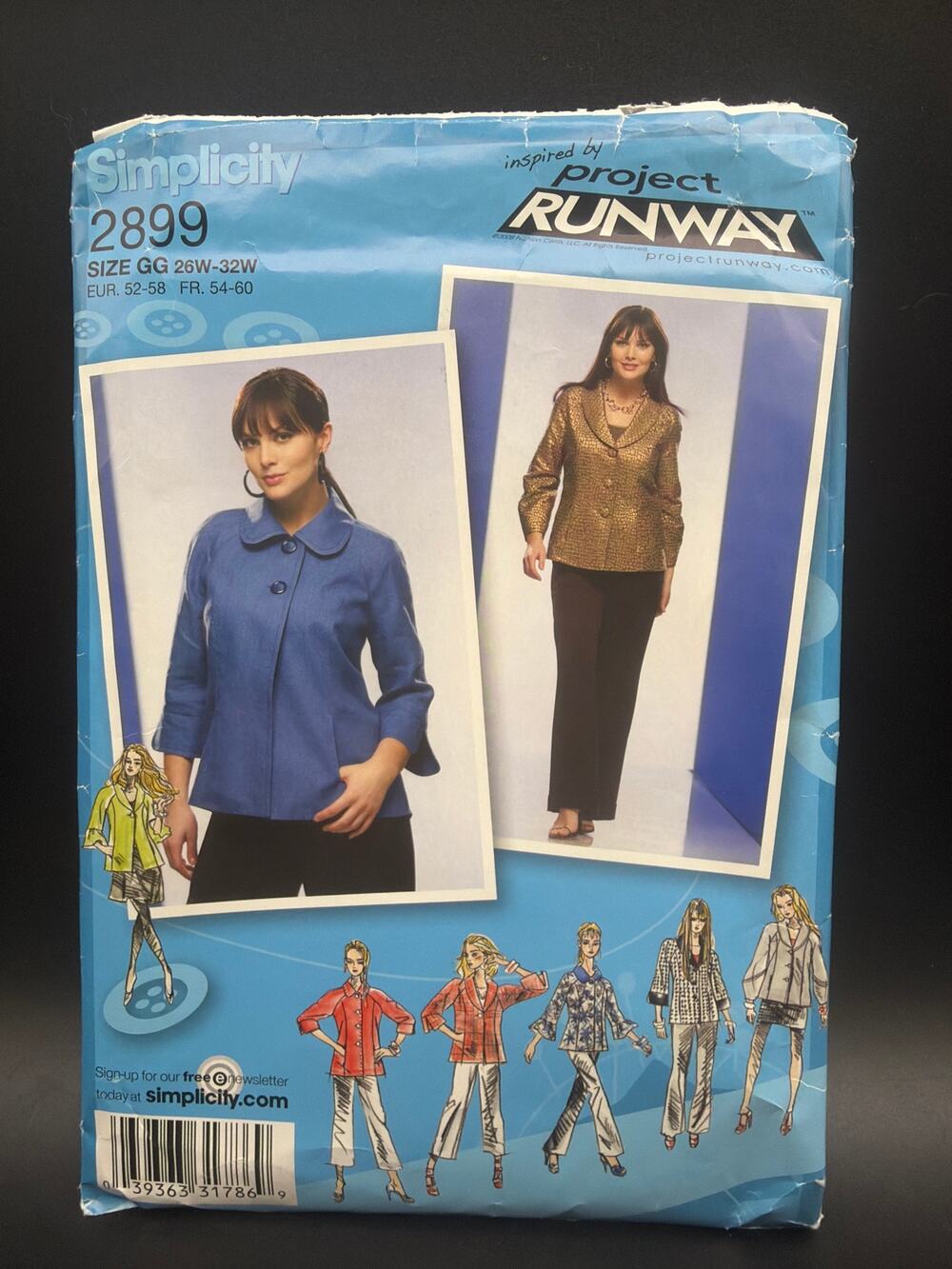 Simplicity 6692 Project Runway Jacket Pattern UNCUT Plus Size GG 26W-32W